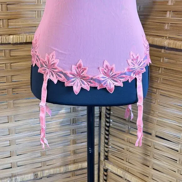 Vintage 1999 Victoria’s Secret Pink Lace Mesh Bustier Garter Top 36B soft girl - Picture 9 of 9